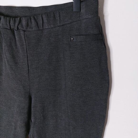 Caffe Marrakesh Women’s Large Gray Dress Pants Front Seam Pull-On Stretch - Picture 2 of 7